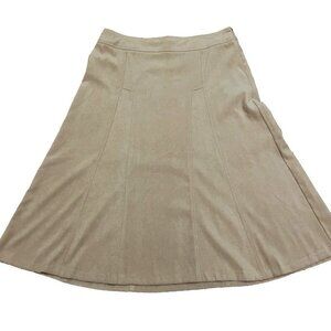 Requirements Women's Faux Suede Midi Skirt Size 14 Western Modest Classic Camel
